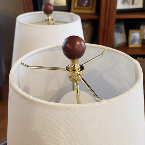 NWT Rare Aqua Color Ralph Lauren Petite Double Gourd Pair of Lamps - Picture 3 of 16